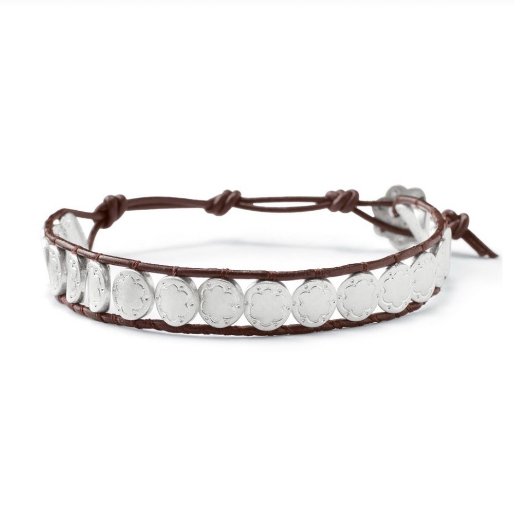 Stella & Dot | Signature Scallop & Leather Bracelet, Adjustable‎